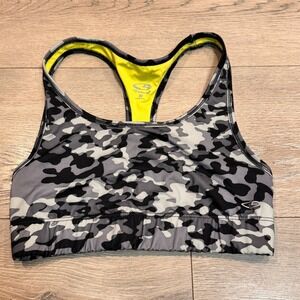 Champion Womens Camouflage Sports Bra Racerback Black Size Medium M Camo